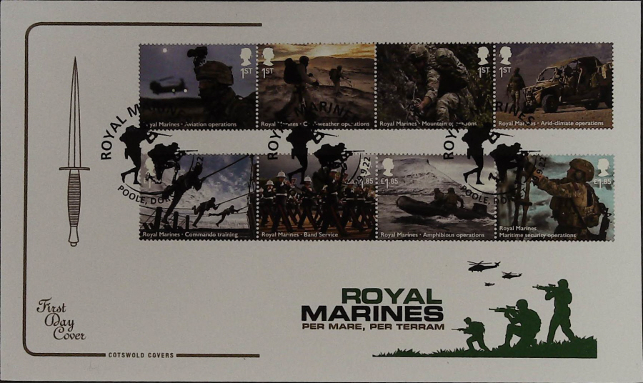 2022 ROYAL MARINES SET COTSWOLD FDC - Portsmouth Oval , Postmark