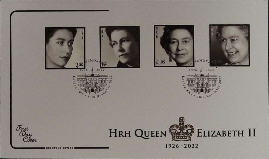 2022 HM QUEEN ELIZABETH 11 IN MEMORIAM COTSWOLD FDC -LONDON SW1 Postmark