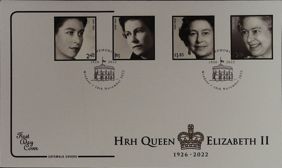2022 HM QUEEN ELIZABETH 11 IN MEMORIAM COTSWOLD FDC - WINDSOR 1928-2002 Postmark