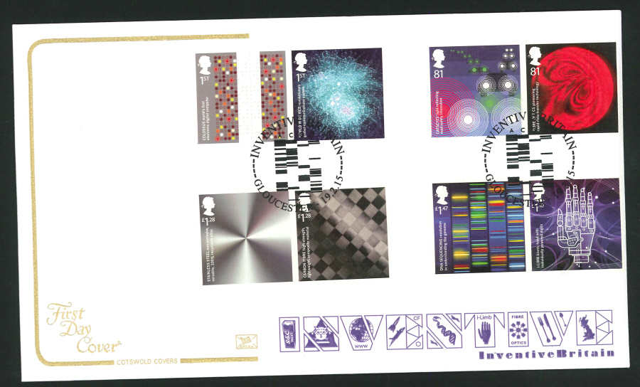 2015 Inventive Britain First Day Cover,Cotswold ,Gloucester Postmark - Click Image to Close