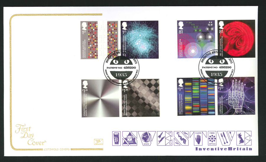 2015 Inventive Britain First Day Cover,Cotswold Patent Office Postmark