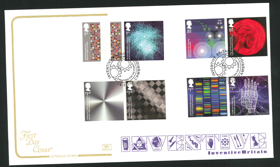 2015 Inventive Britain First Day Cover,Cotswold, Stars Cambridge Postmark