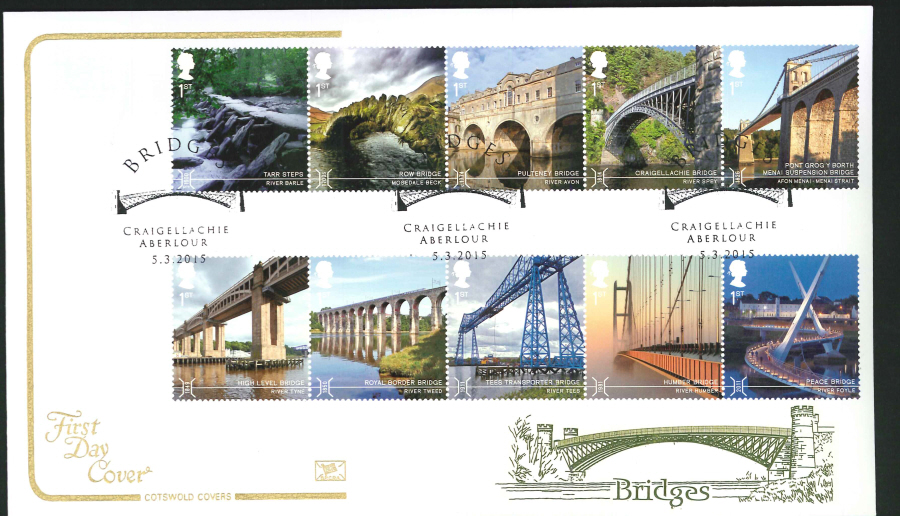 2015 Bridges First Day Cover,Cotswold, Craigellachie Postmark