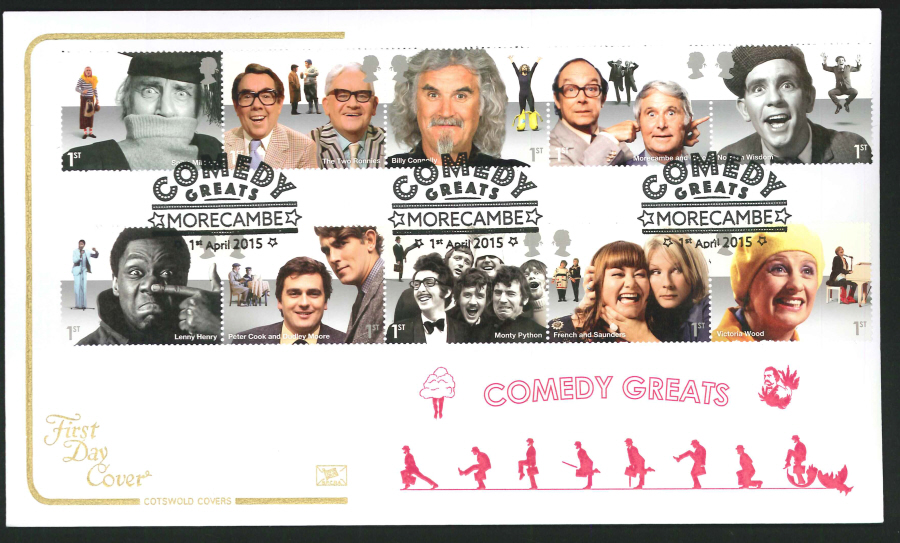 2015 Comedy Greats First Day Cover,Cotswold, Morecambe Postmark