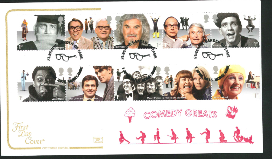 2015 Comedy Greats First Day Cover,Cotswold, Morecambe( Glasses) Postmark