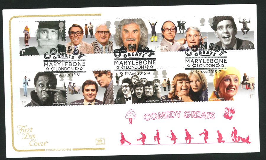 2015 Comedy Greats First Day Cover,Cotswold,Marylebone Postmark