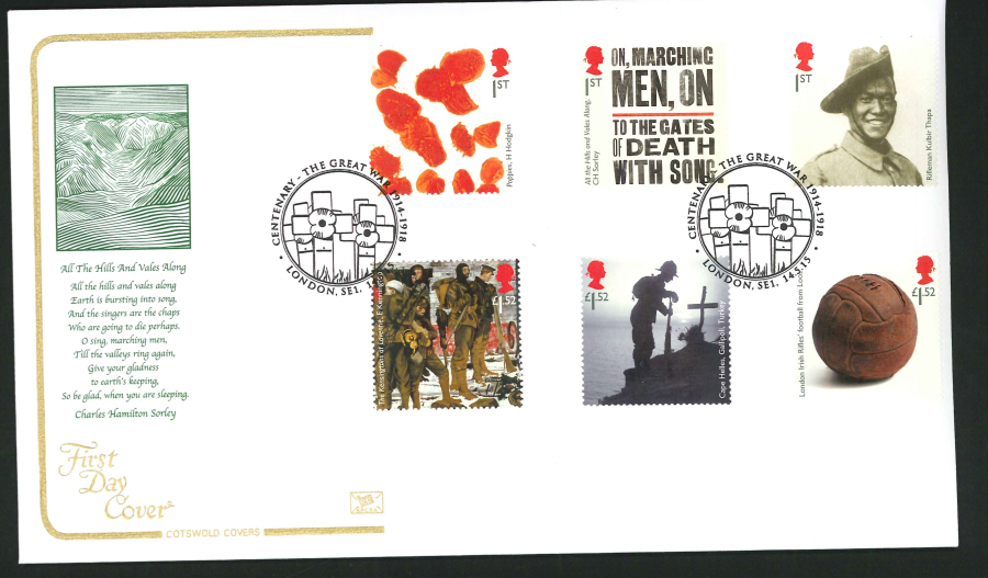 2015 The Great War First Day Cover,Cotswold,London SE1 Postmark