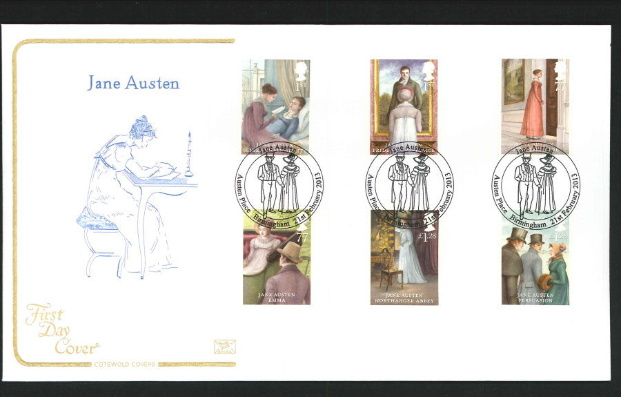 2013 - Jane Austen Cotswold First Day Cover, Austen Place Postmark
