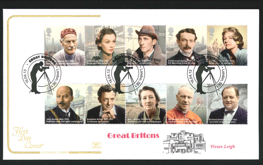 2013 - Great Britons Cotswold First Day Cover,London SE1 Photo Postmark