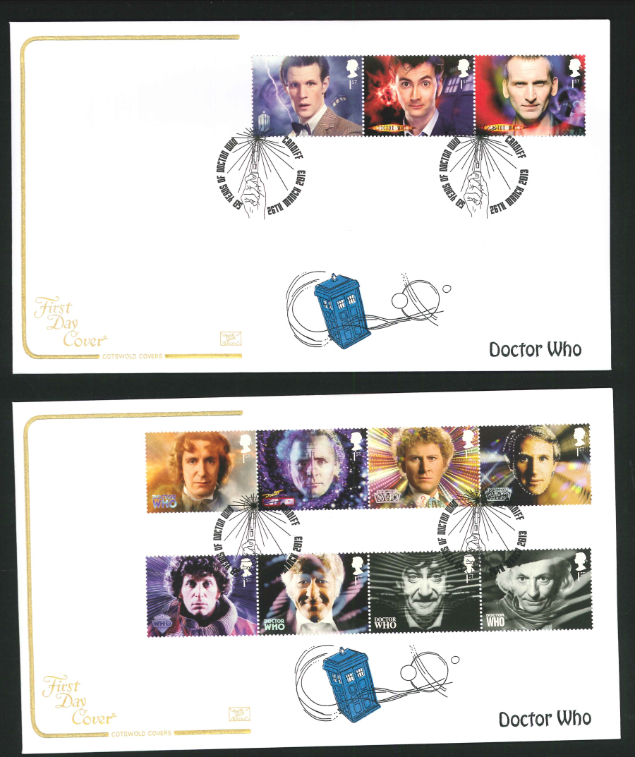 2013 - Dr. Who Set Cotswold FDC Torch Cardiff Handstamp - Click Image to Close