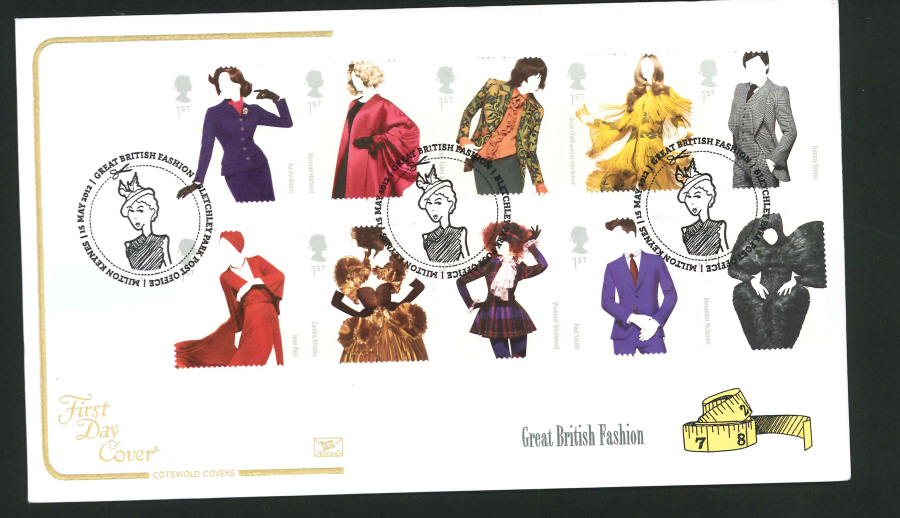 2012 - Fashion Cotswold First Day Cover - Bletchley Post Office Postmark - Click Image to Close