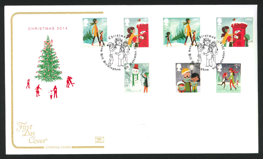 2014 Christmas Set,COTSWOLD, FDC Snow Hill Birmingham Handstamp - Click Image to Close