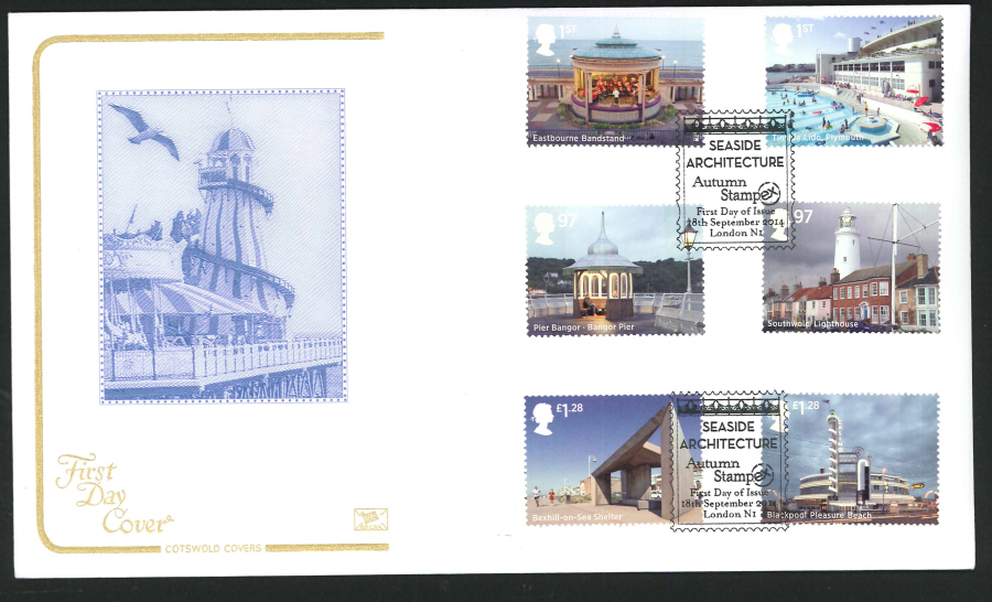 2014 Piers Set,COTSWOLD, FDC Stampex Handstamp