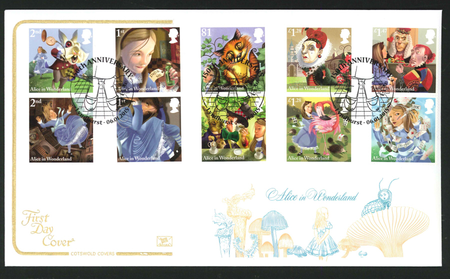 2014 Alice in Wonderland ,COTSWOLD, FDC Lyndhurst Handstamp