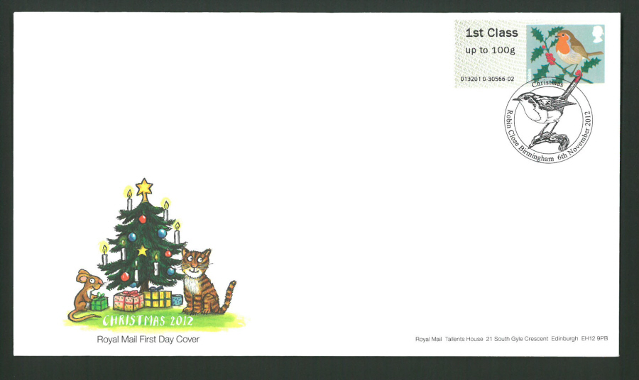 2012 - Cotswold FDC Robin Post & Go Birmingham Postmark