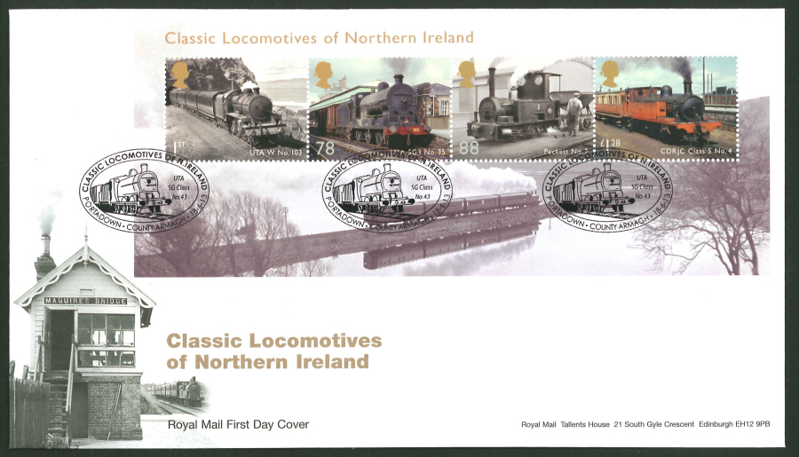 2013 - Classic Locomotives of Northern Ireland First Day Cover, Portadown, County Armagh Postmark - Click Image to Close