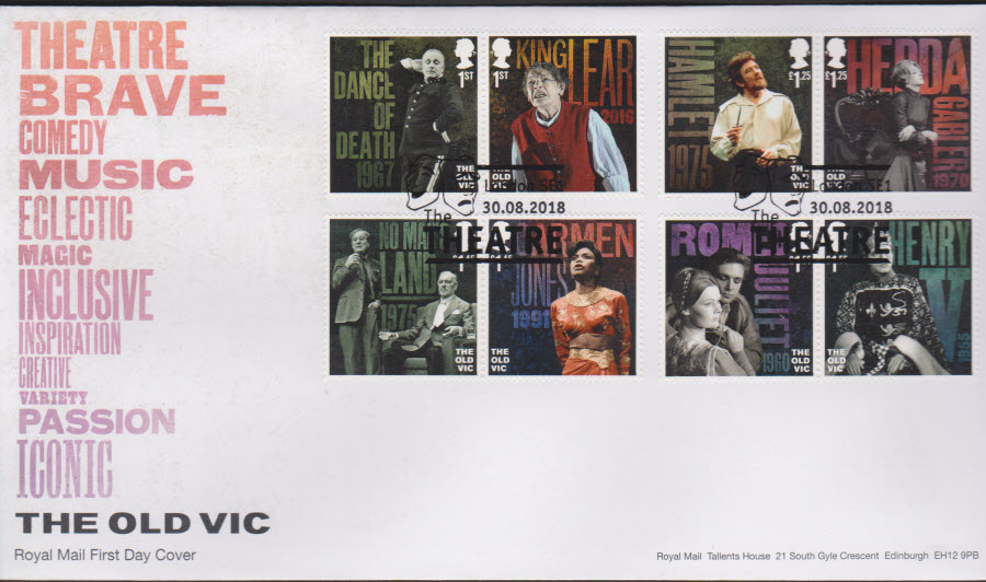 2018 FDC - The Old Vic FDC The Theatre London SE1 Postmark