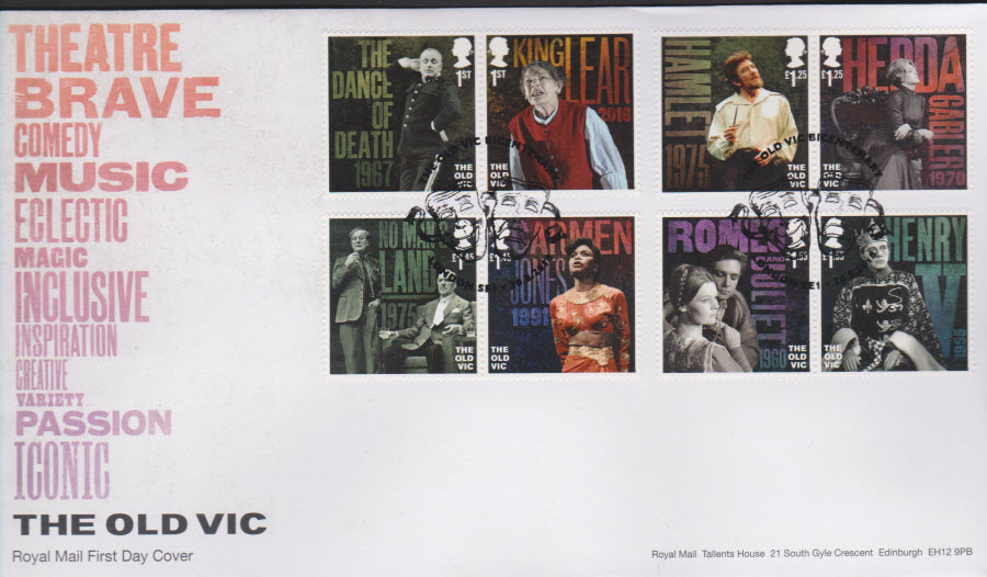 2018 FDC - The Old Vic FDC London Postmark