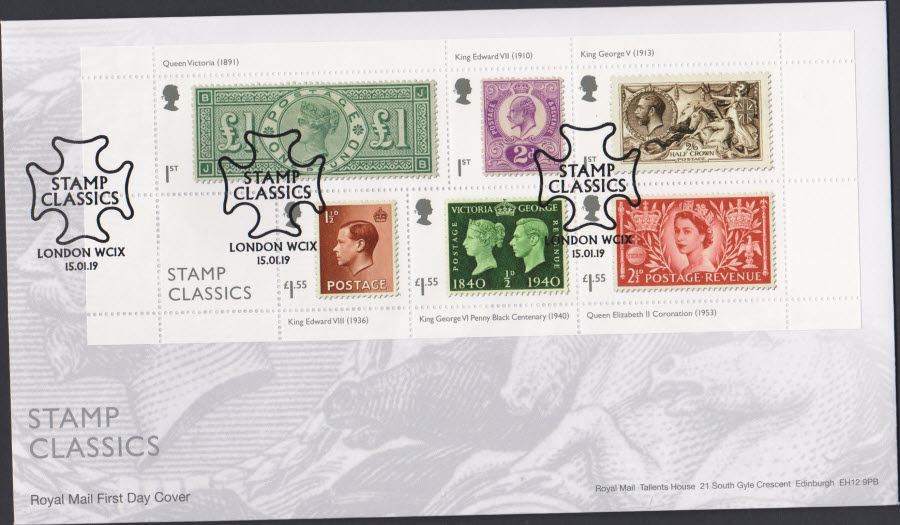 2019 FDC -Stamp Classics FDC London WC1X Postmark - Click Image to Close