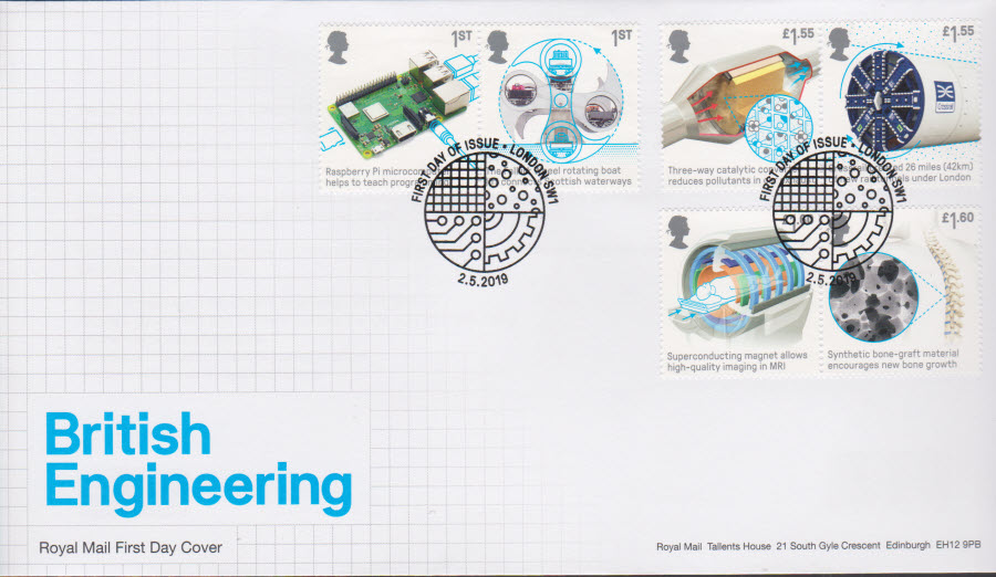 2019 FDC -British Engineering Set FDC F D I London SW1 Postmark