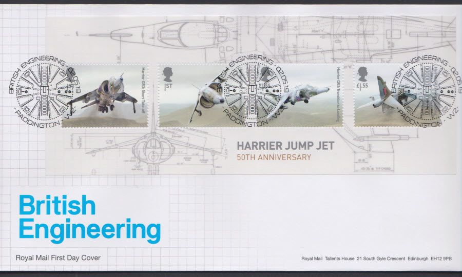 2019 FDC -British Engineering Mini Sheet FDC Paddington W2 Postmark - Click Image to Close