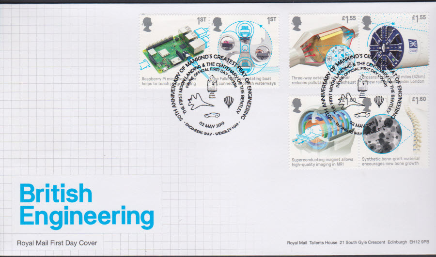 2019 FDC -British Engineering Set FDC Engineers Way Wembley Postmark - Click Image to Close