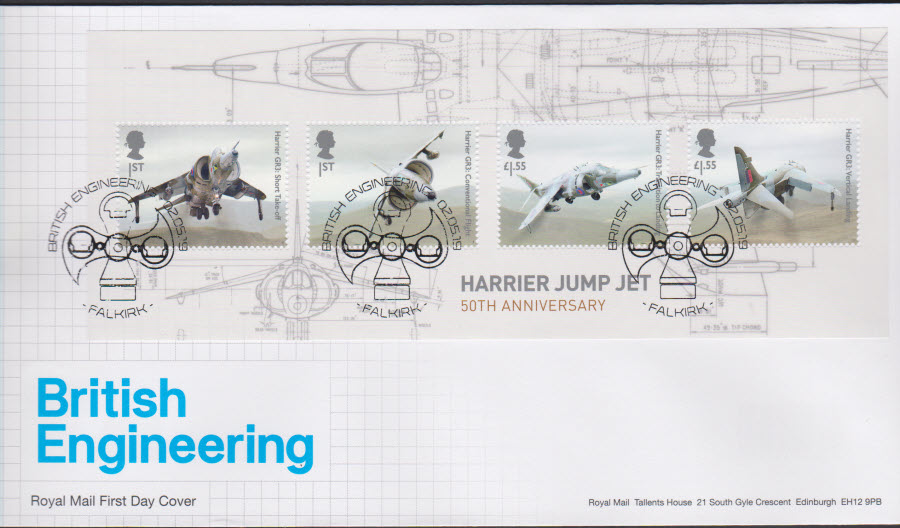 2019 FDC -British Engineering Mini Sheet FDC Falkirk Postmark - Click Image to Close