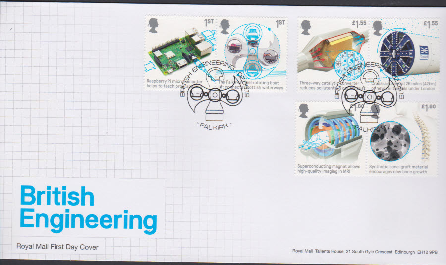 2019 FDC -British Engineering Set FDC Falkirk Postmark