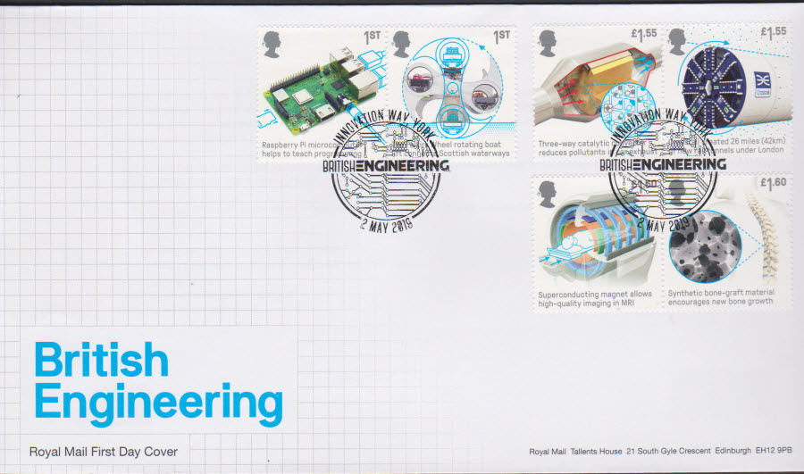 2019 FDC -British Engineering Set FDC Innovation Way York Postmark