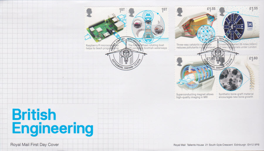 2019 FDC -British Engineering Set FDC Cottesmore Oakham Postmark