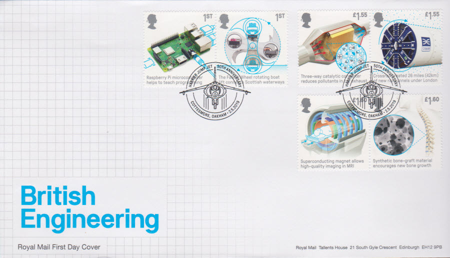 2019 FDC -British Engineering Set FDC Cottesmore Oakham Postmark - Click Image to Close