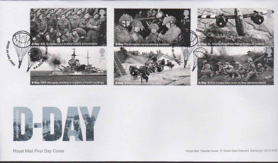 2019 FDC -D Day Set FDC First Day of Issue Fareham Postmark