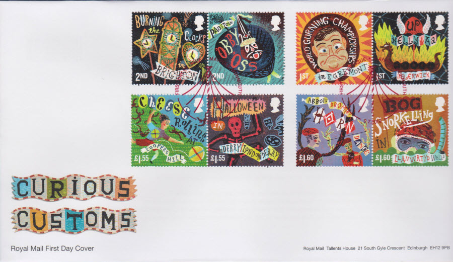 2019 FDC -Curious Customs FDC First Day of Issue Maypole,Monmouth Pictorial Postmark