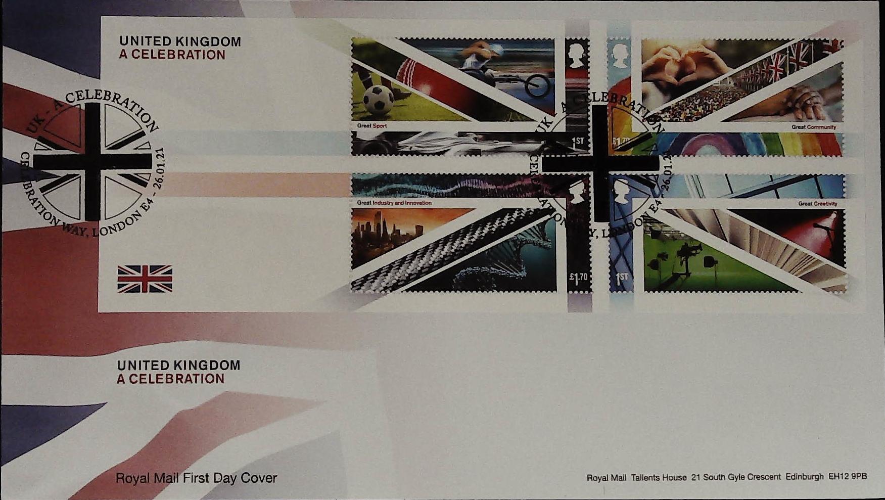 2021 United Kingdom a Celebration Royal Mail FDC Celebration Way London E 4 Postmark - Click Image to Close