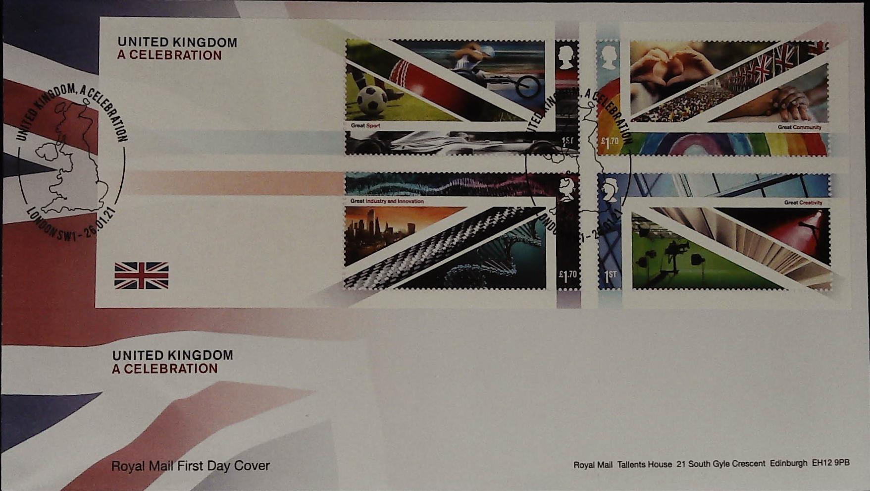 2021 United Kingdom a Celebration Royal Mail FDC London S W 1 Postmark