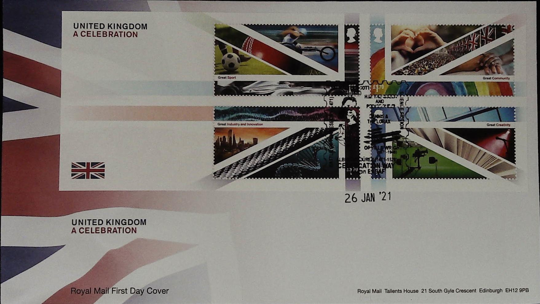 2021 United Kingdom a Celebration Royal Mail FDC Celebration Way London E4 9AF Postmark - Click Image to Close