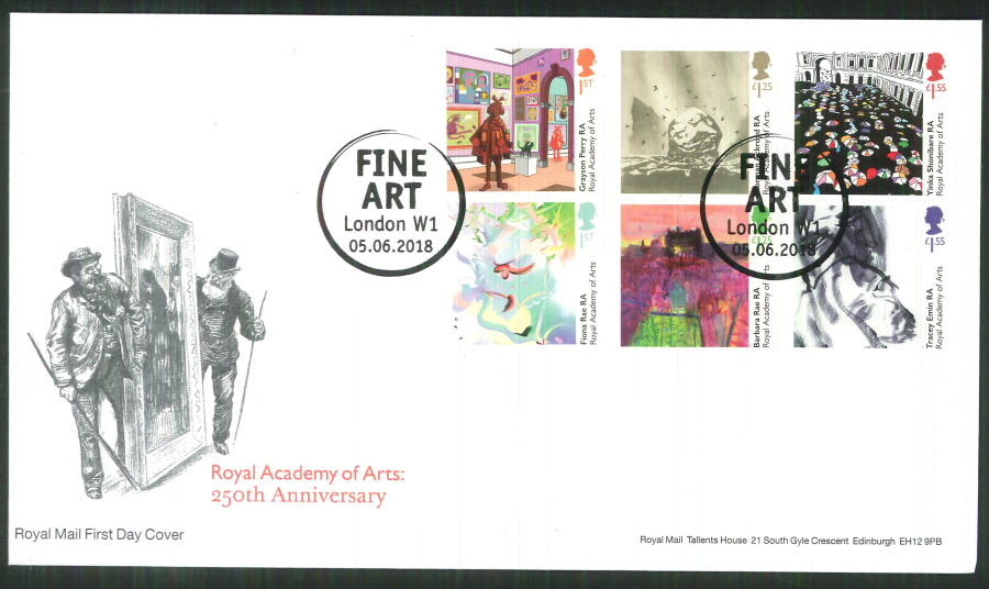 2018 FDC - Royal Academy of Arts 250th Ann.-Fine Art London W1 Pmk - Click Image to Close