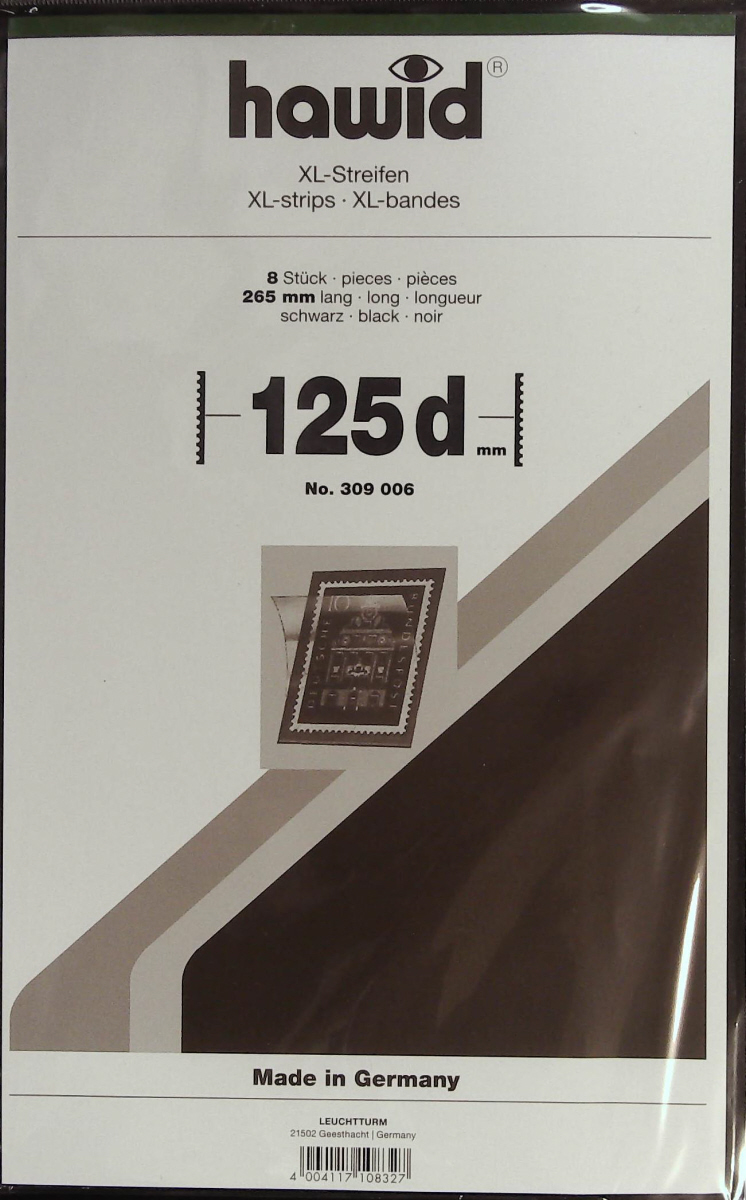 Hawid Mounts Strips Black Background 125mm x 265mm 125d