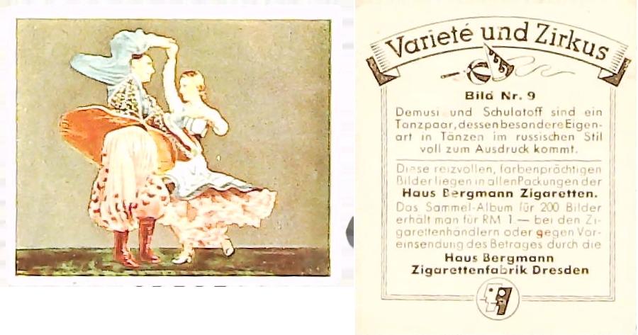 Bergmann Variety & CircusGerman Cigarette Card No 9