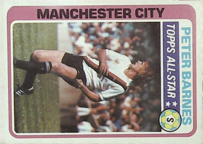 Topps UK 1979 Footballers Blue Back MANCHESTER CITY No 225 Peter Barnes
