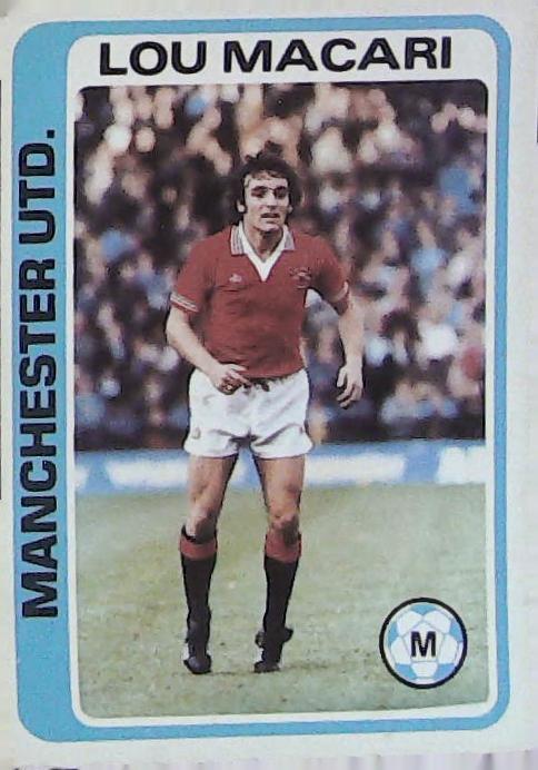 Topps UK 1979 Footballers Blue Back Manchester United No 112 Lou Macari