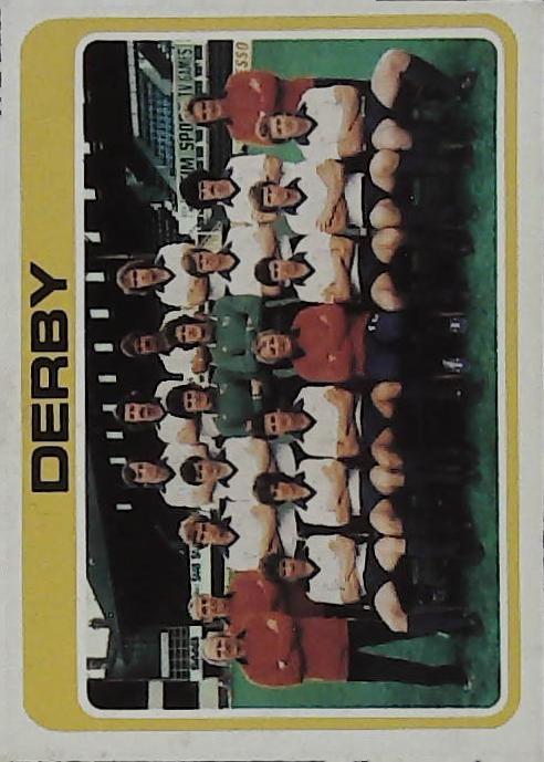Topps UK 1979 Footballers Blue Back DERBY No 382 Team Photo with checklist back (Marked )