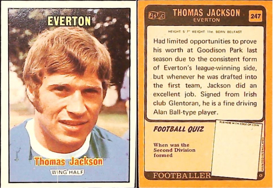 A & B C 1970 Footballers set 3 Orange Back No 243 Eddie Kelly Arsenal