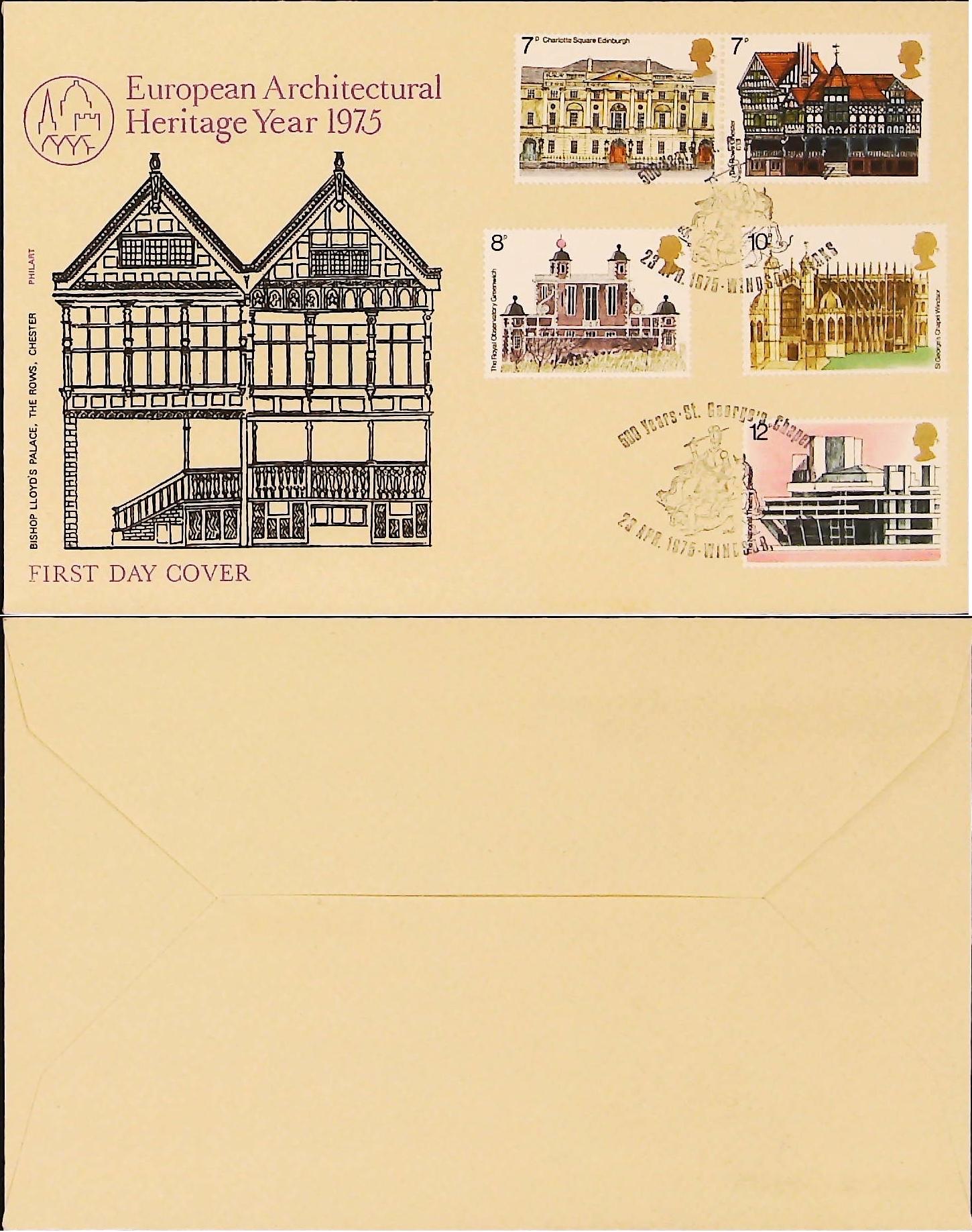 1975 Philart Architecture FDC Windsor postmark