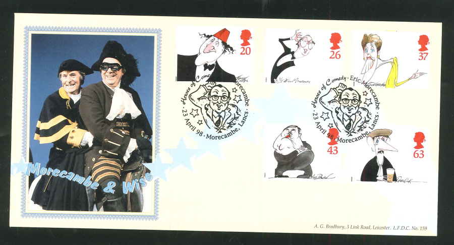 1998 Comics FDC Bradbury Morecambe Postmark