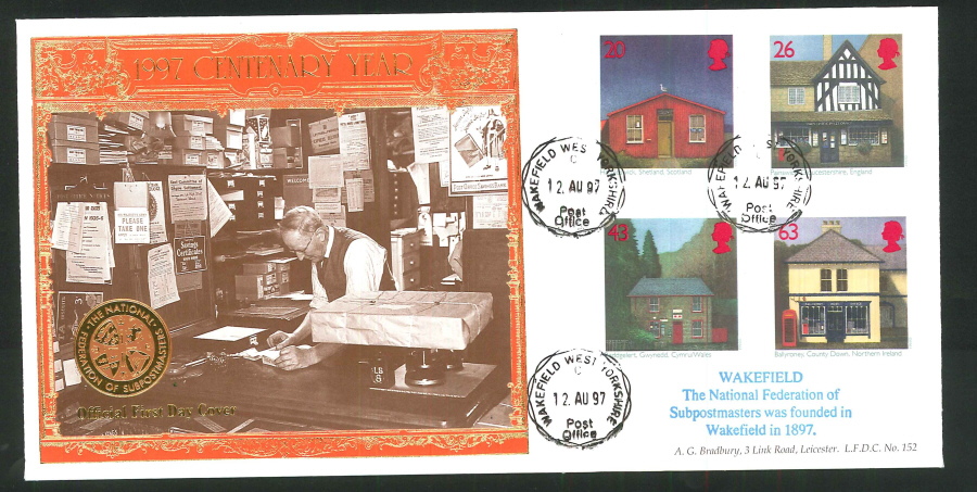 1997 Sub Postmasters FDC Wakefield CDS