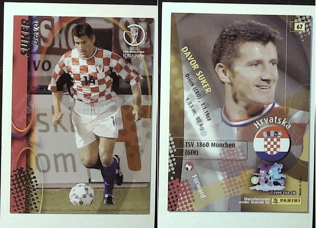 PANINI 2002 WORLD CUP FOOTBALL CARDS FRANCE No67 DAVOR SUKER