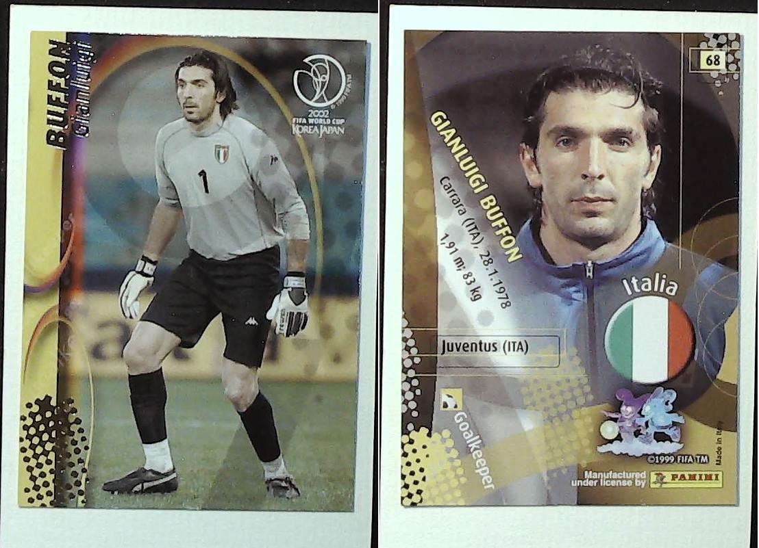 PANINI 2002 WORLD CUP FOOTBALL CARDS ITALY No68 GIANLUIGI BUFFON