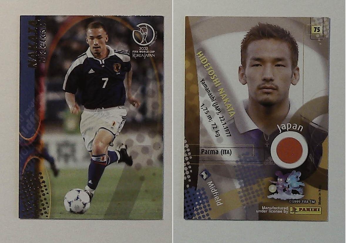 PANINI 2002 WORLD CUP FOOTBALL CARDS JAPAN No75 HIDETOSHI NAKATA