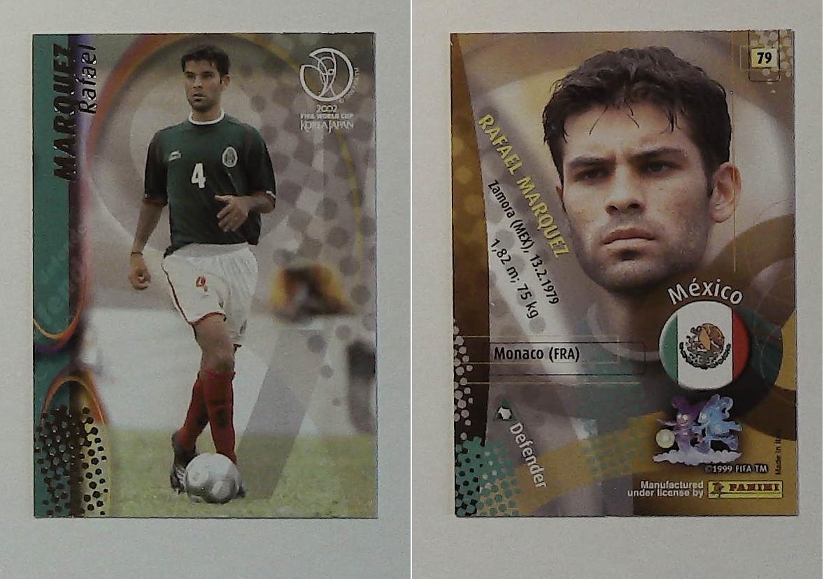 PANINI 2002 WORLD CUP FOOTBALL CARDS No79 MEXICO RAFAEL MARQUEZ